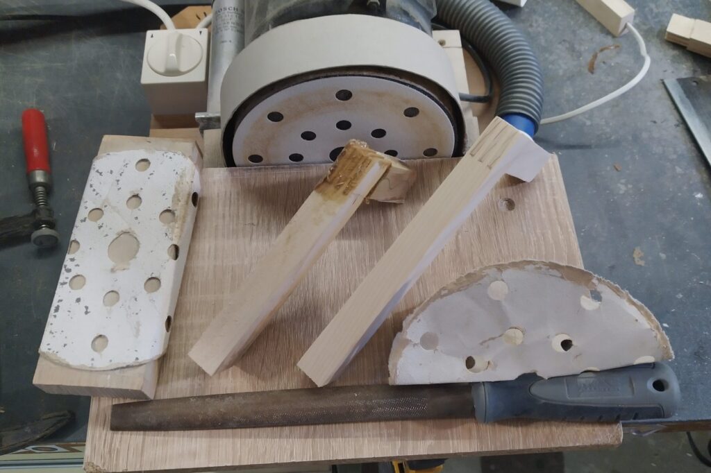 Eoncrafts bedside lamp sanding down glue-up